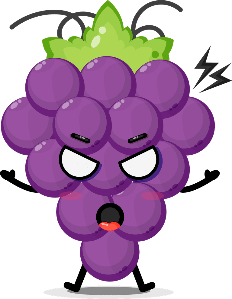 cute grape mascot design