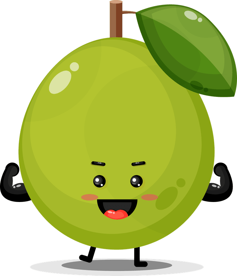 cute guava mascot guava character with cheerful expression and vibrant colors for branding