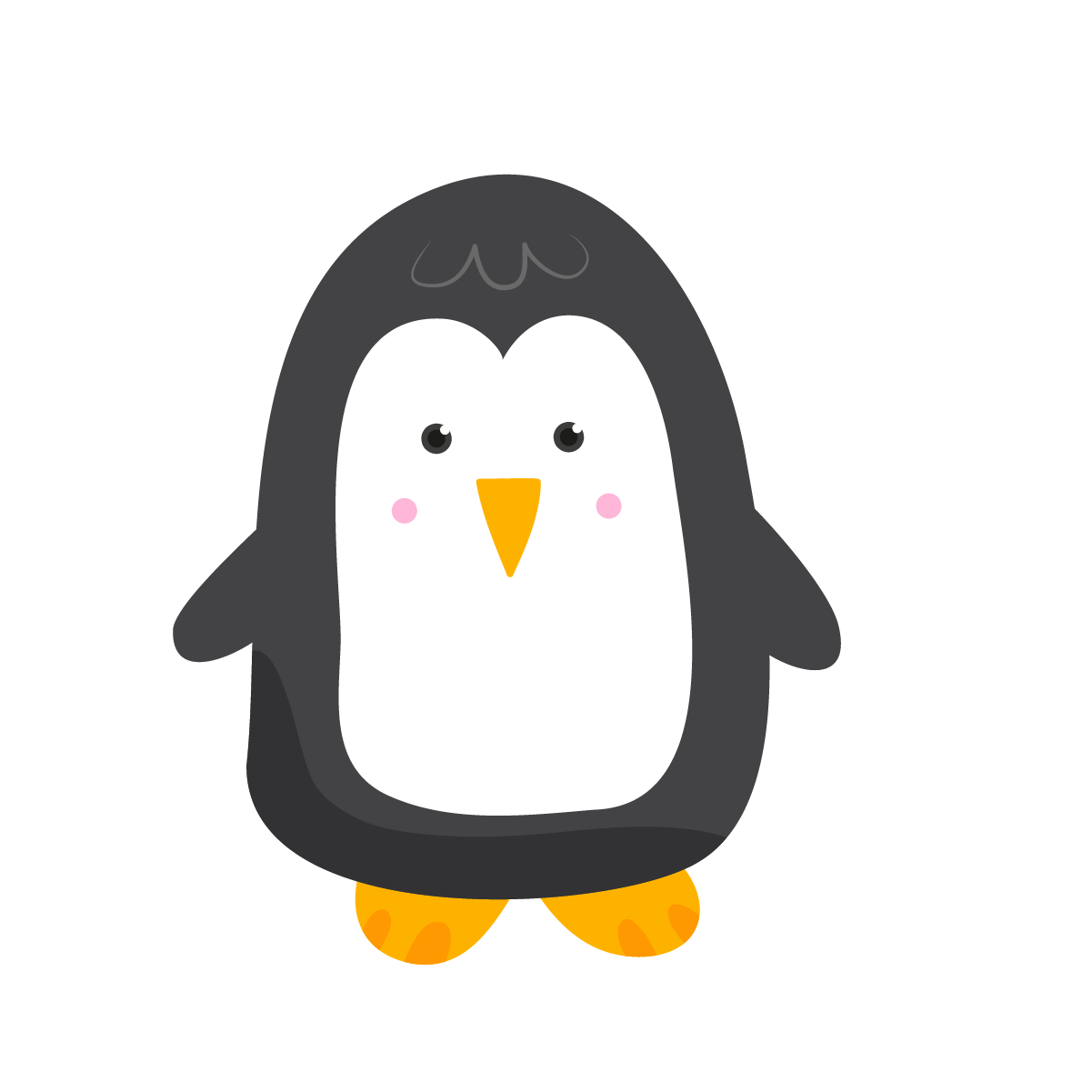 cute hand drawn cartoon penguin illustration