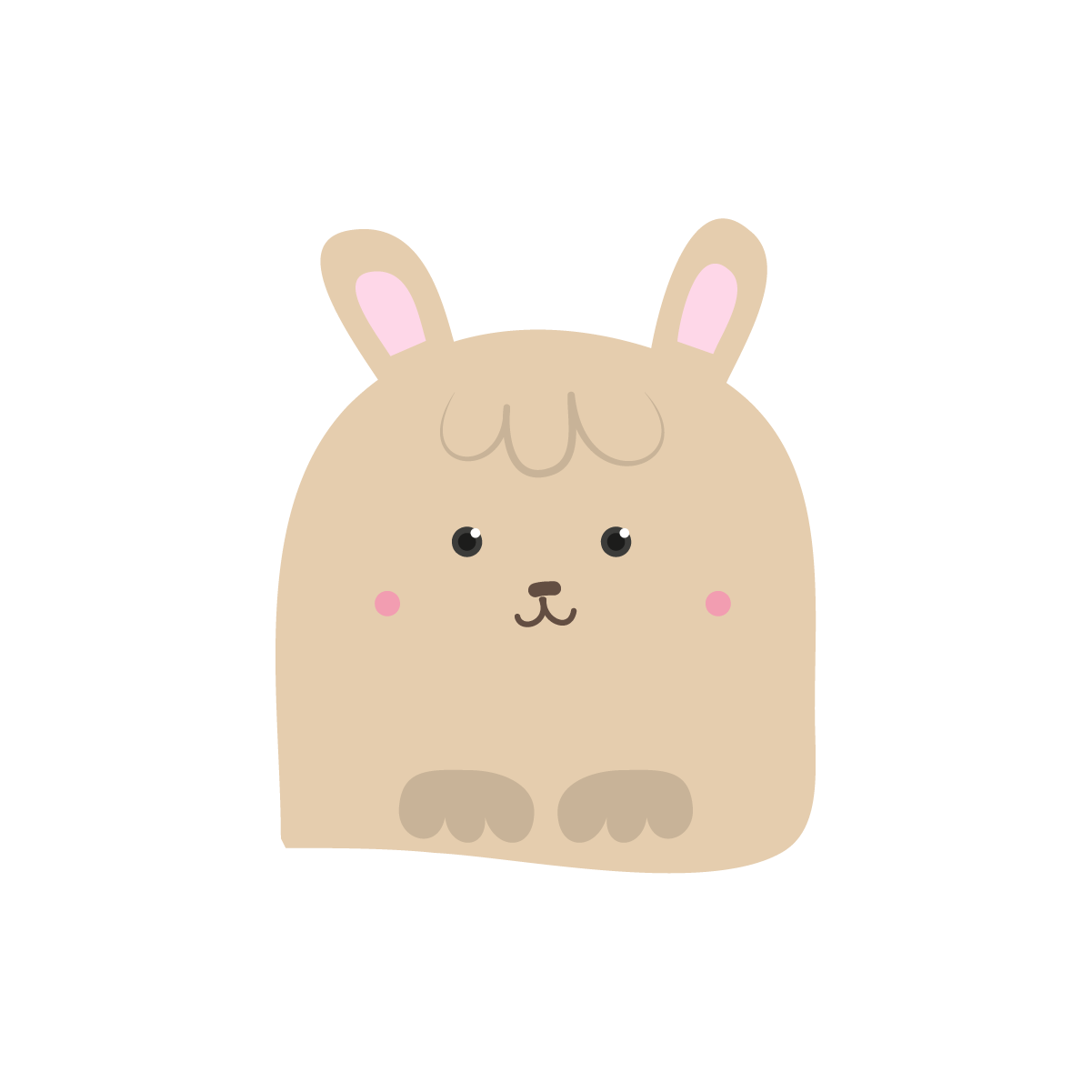 simple charming adorable pink cartoon bunny