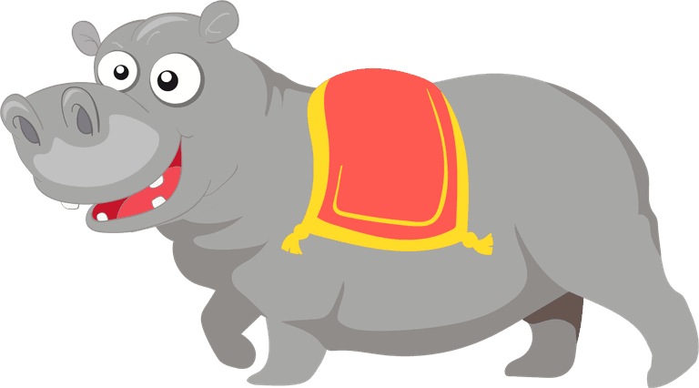 cute hippo hippo icons cute stylized cartoon characters sketch