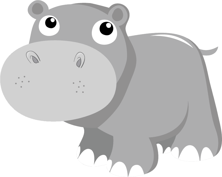 cute hippo hippo icons cute stylized cartoon characters sketch