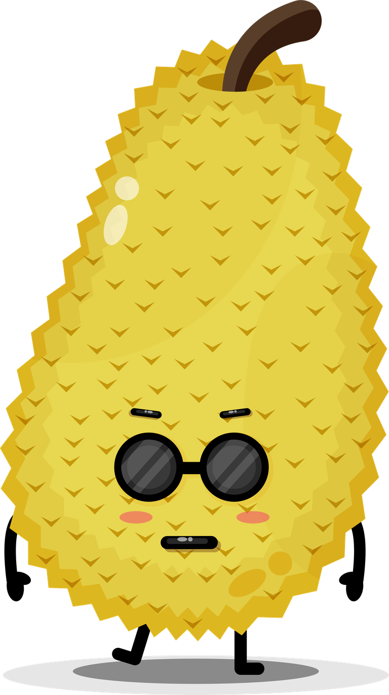 cute jackfruit mascot jackfruit character with sunglasses and stylish demeanor