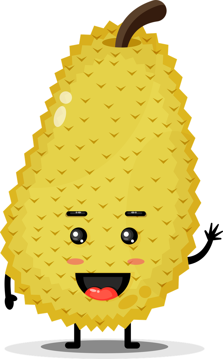 cute jackfruit mascot jackfruit character with a cheerful expression for fun branding