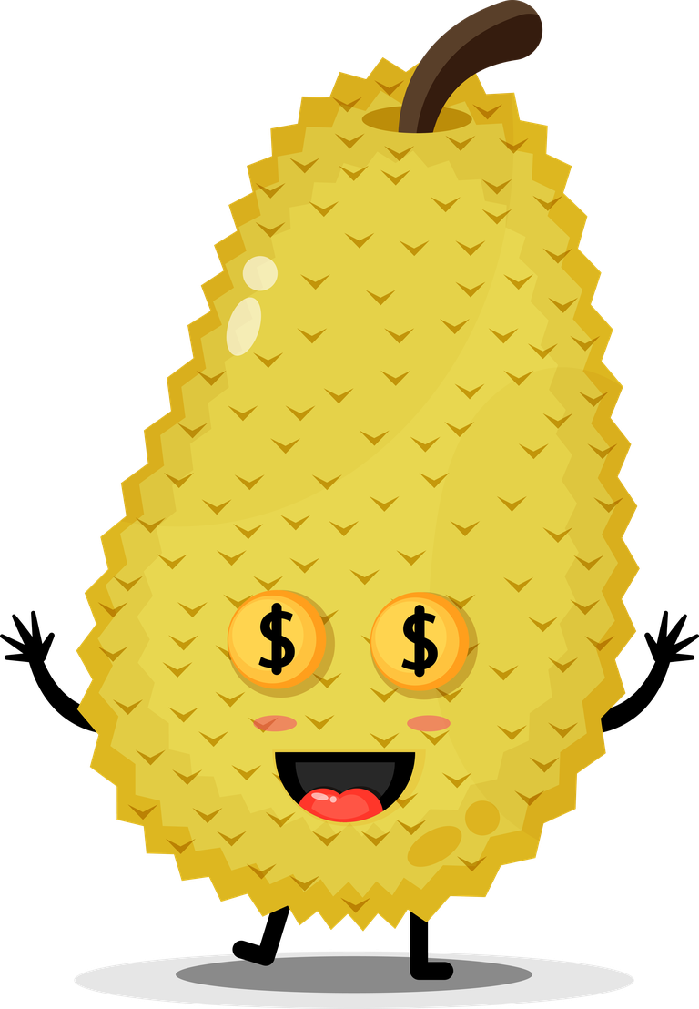 cute jackfruit mascot jackfruit character with a happy expression and vibrant colors