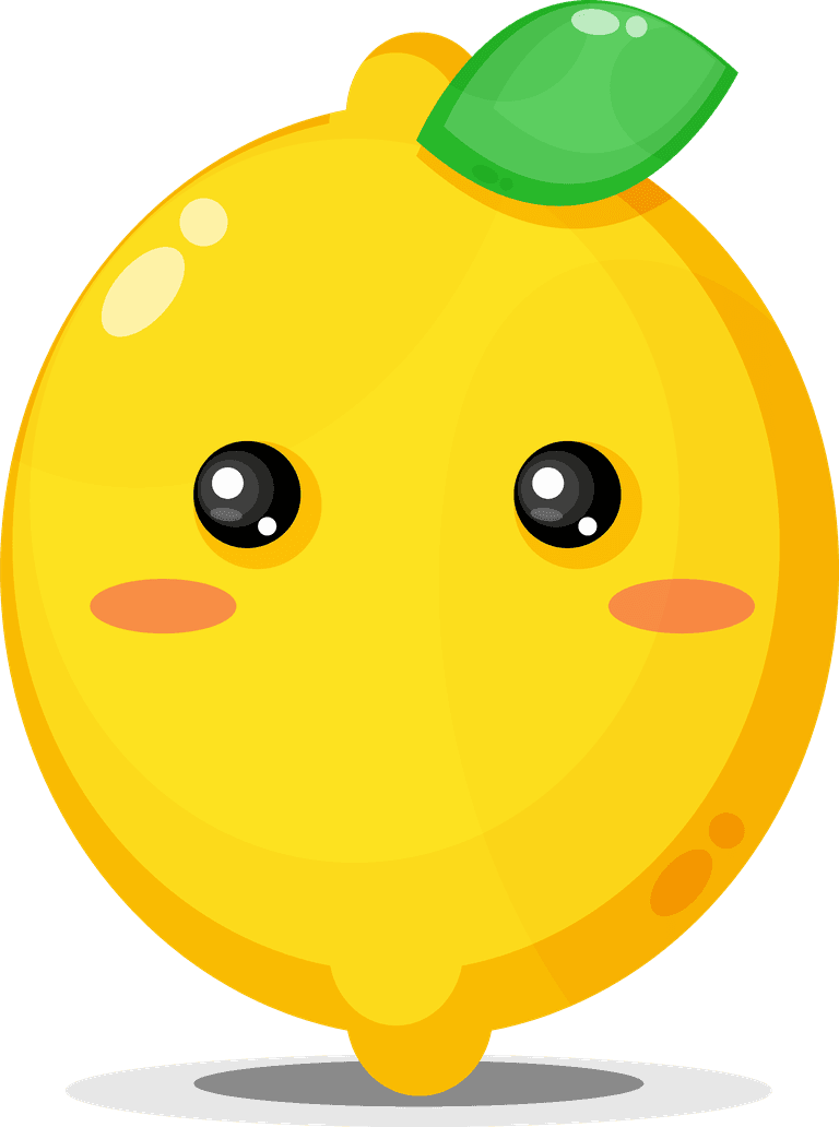 cute lemon with emoticons perfect for cheerful messages and fun designs