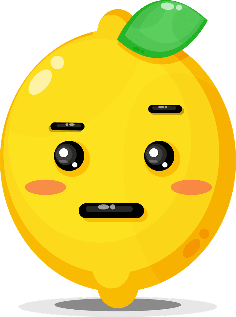 cute lemon with emoticons for cheerful illustrations and playful designs