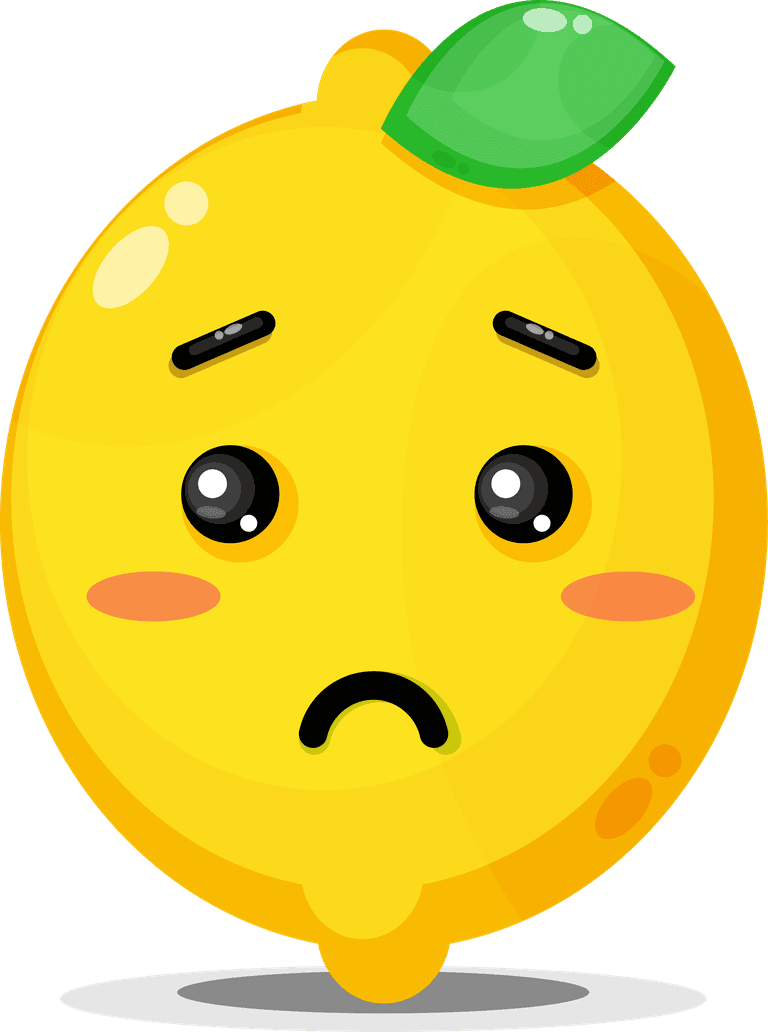 cute lemon with emoticons