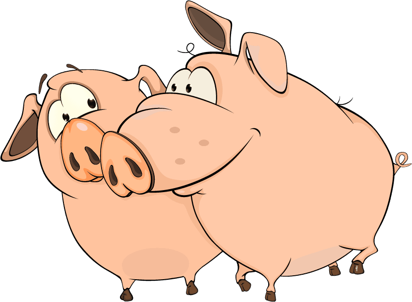 cute little pig lovely pigs cartoon vector