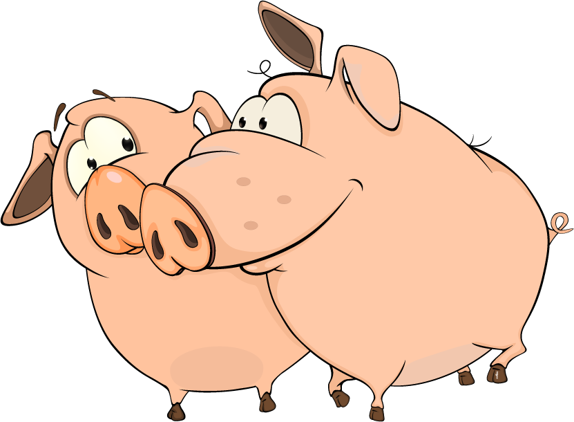 cute little pig lovely pigs cartoon vector