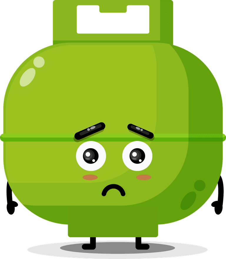 cute lpg cylinder character design set