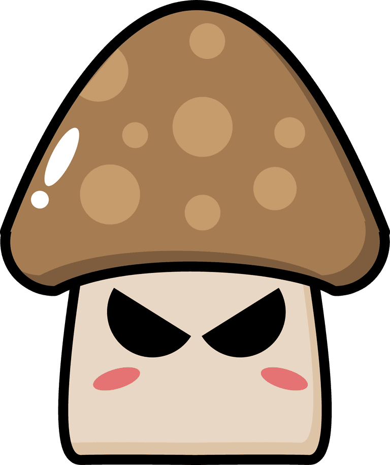 cute mushroom vegetable mascot with an adorable yet mischievous expression for playful branding