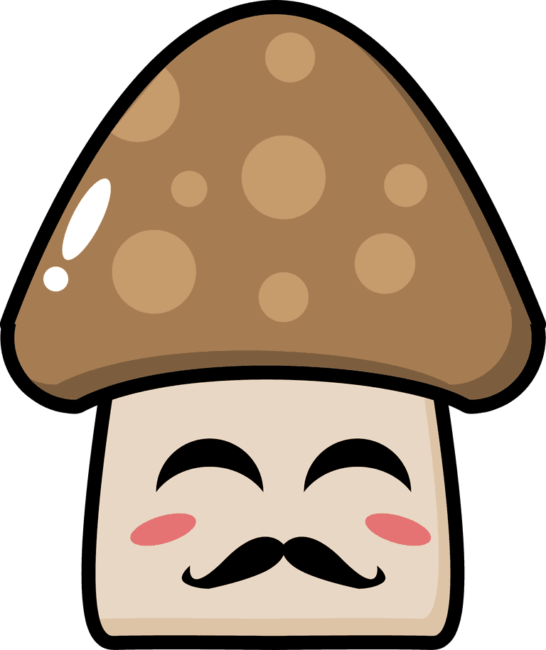 cute mushroom vegetable mascot with a friendly face for playful branding and marketing