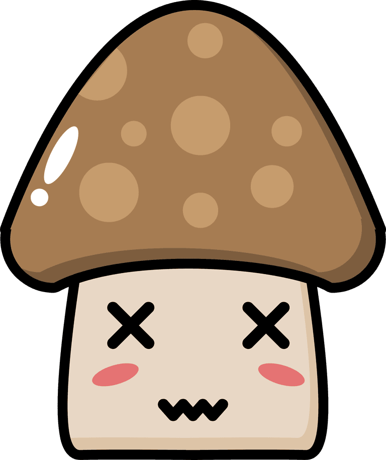 cute mushroom vegetable mascot with adorable features for kids' products and branding