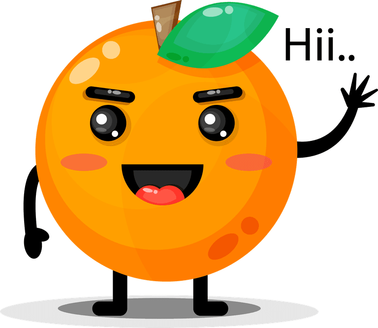 cute oranges mascot illustration with a cheerful expression for fun branding and marketing