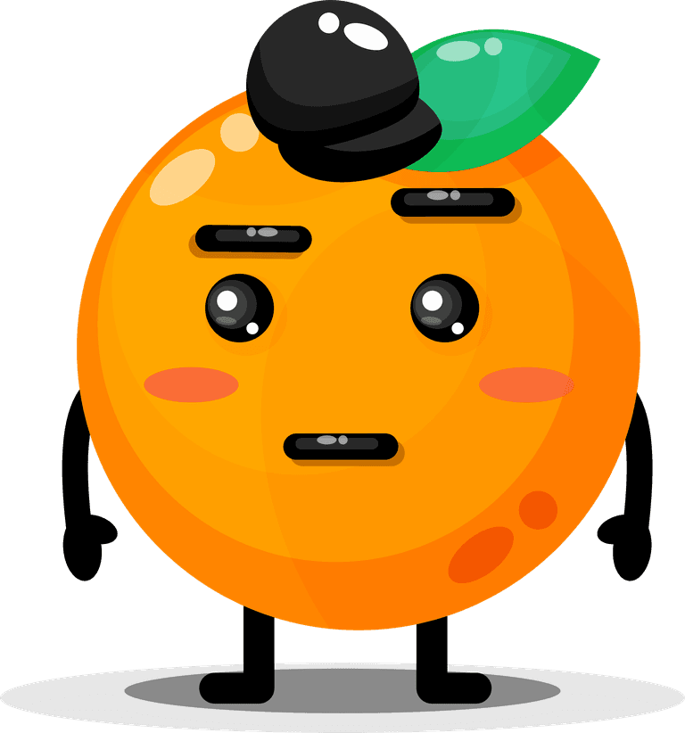 cute oranges mascot illustration with playful expressions for fun branding and marketing