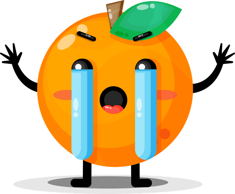 cute oranges mascot illustration with big eyes and playful emotions for fun branding