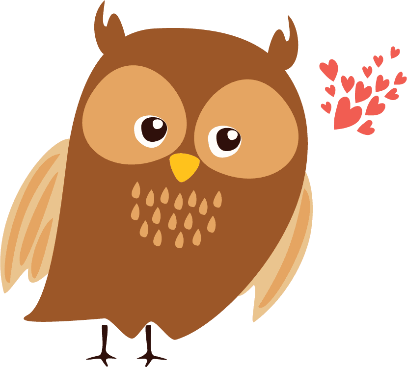 Simple cute cartoon owl illustration