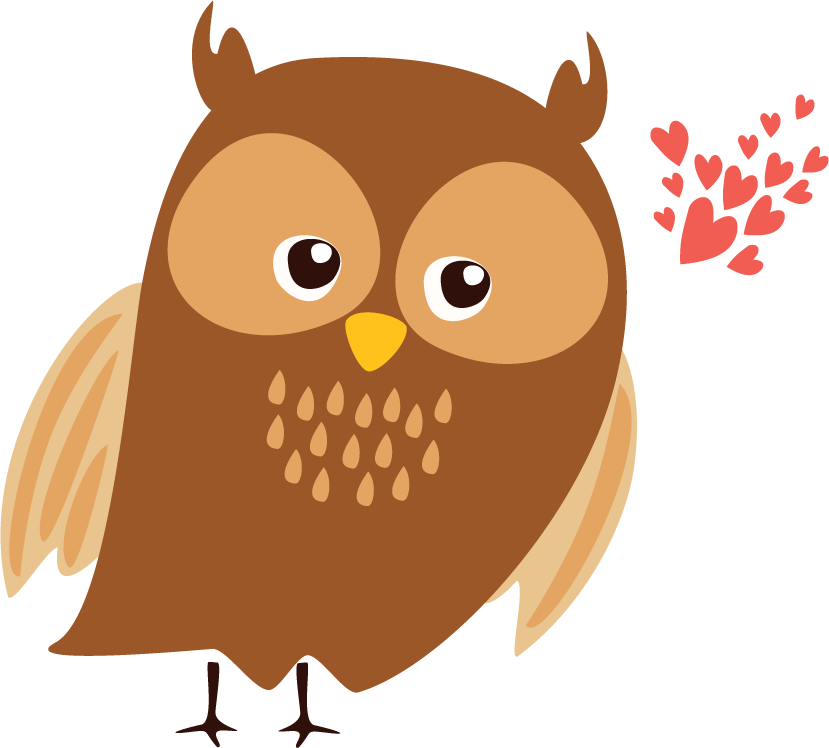 Simple cute cartoon owl illustration