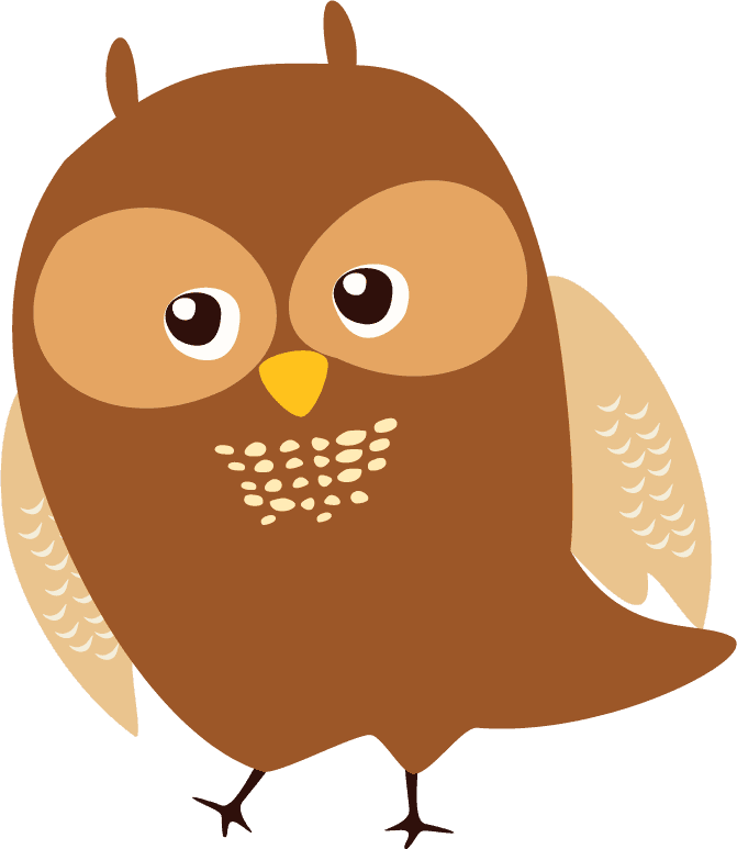 Simple cute cartoon owl illustration