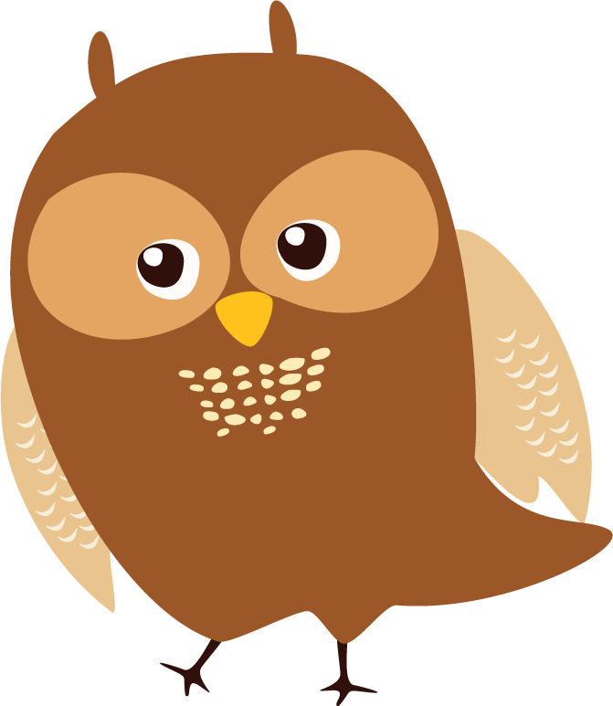 simple cute cartoon owl illustration for children’s educational materials and decor