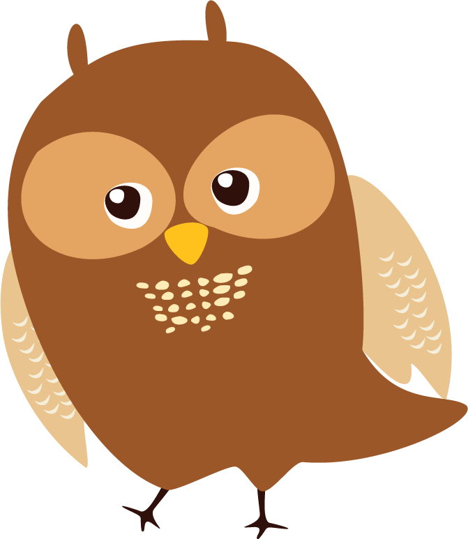 Simple cute cartoon owl illustration