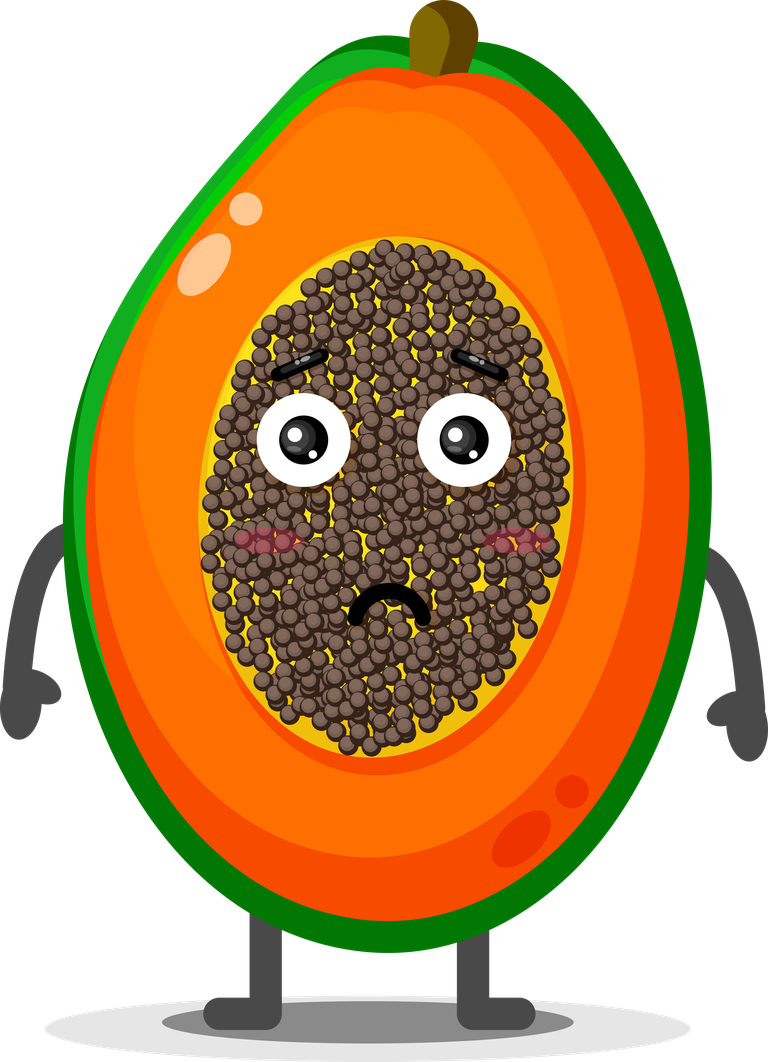 cute papaya mascots character illustration for fun children's products and branding