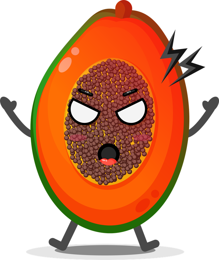 cute papaya mascots character illustration with fun expressions for food-related themes