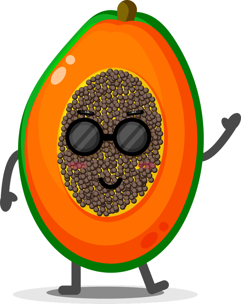 cute papaya mascots character illustration