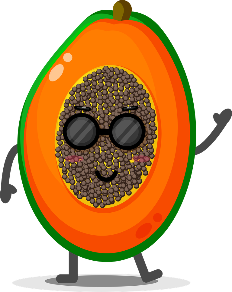 cute papaya mascots character illustration with playful features and cheerful demeanor for branding
