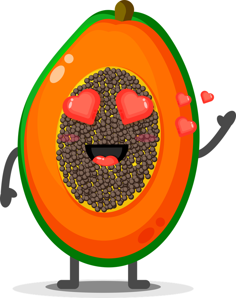 cute papaya mascots character illustration with cheerful expressions and vibrant colors for fun projects