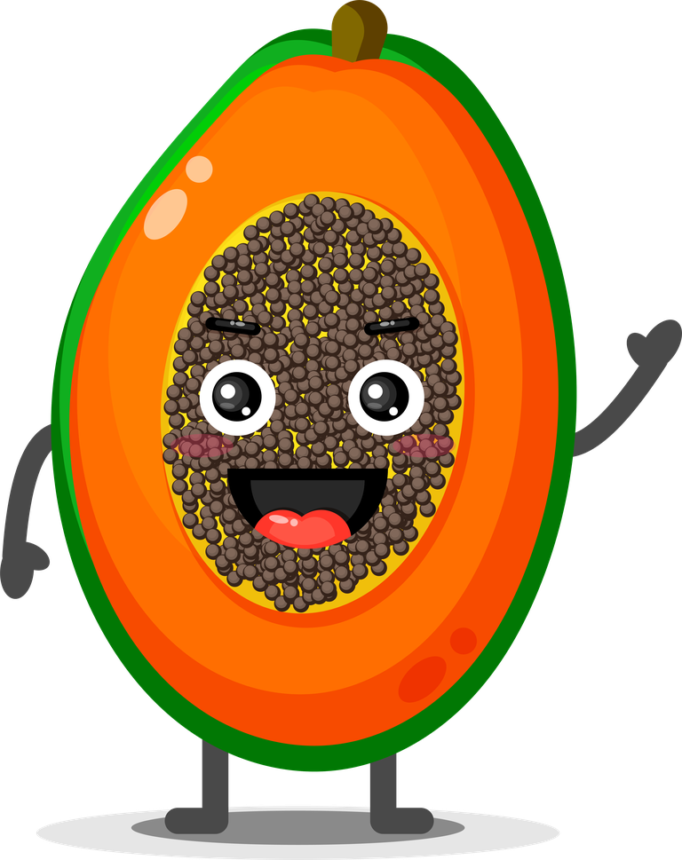 cute papaya mascots character illustration