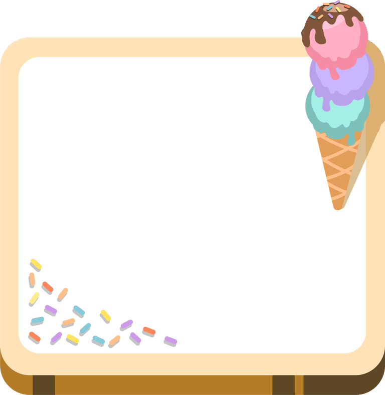 cute pastel ice cream chat bubble set