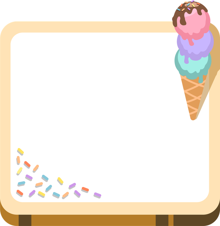 cute pastel ice cream chat bubble set