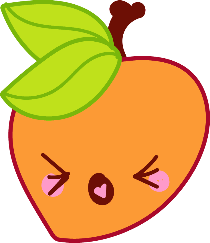 cute peach mascot peach character