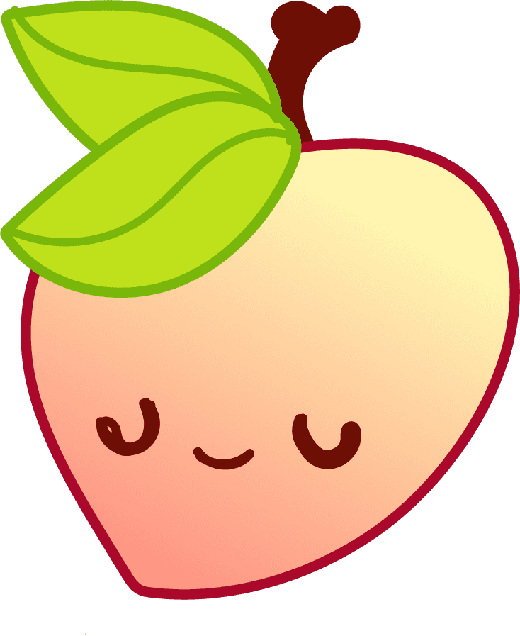 cute peach mascot peach character