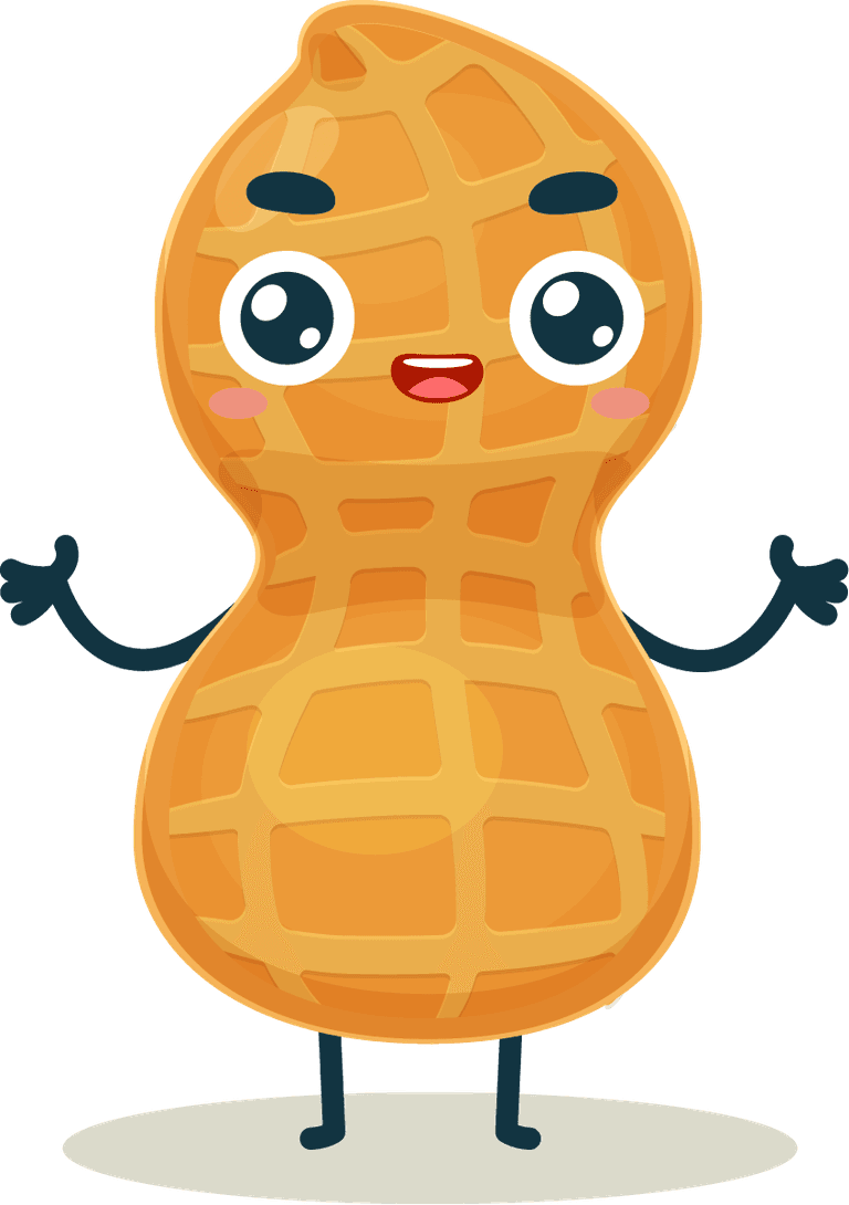 cute peanut mascot peanut characters with cartoon style