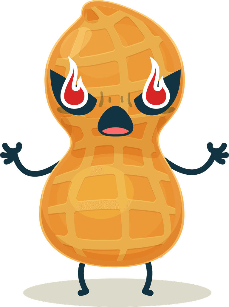 cute peanut mascot peanut characters with cartoon style