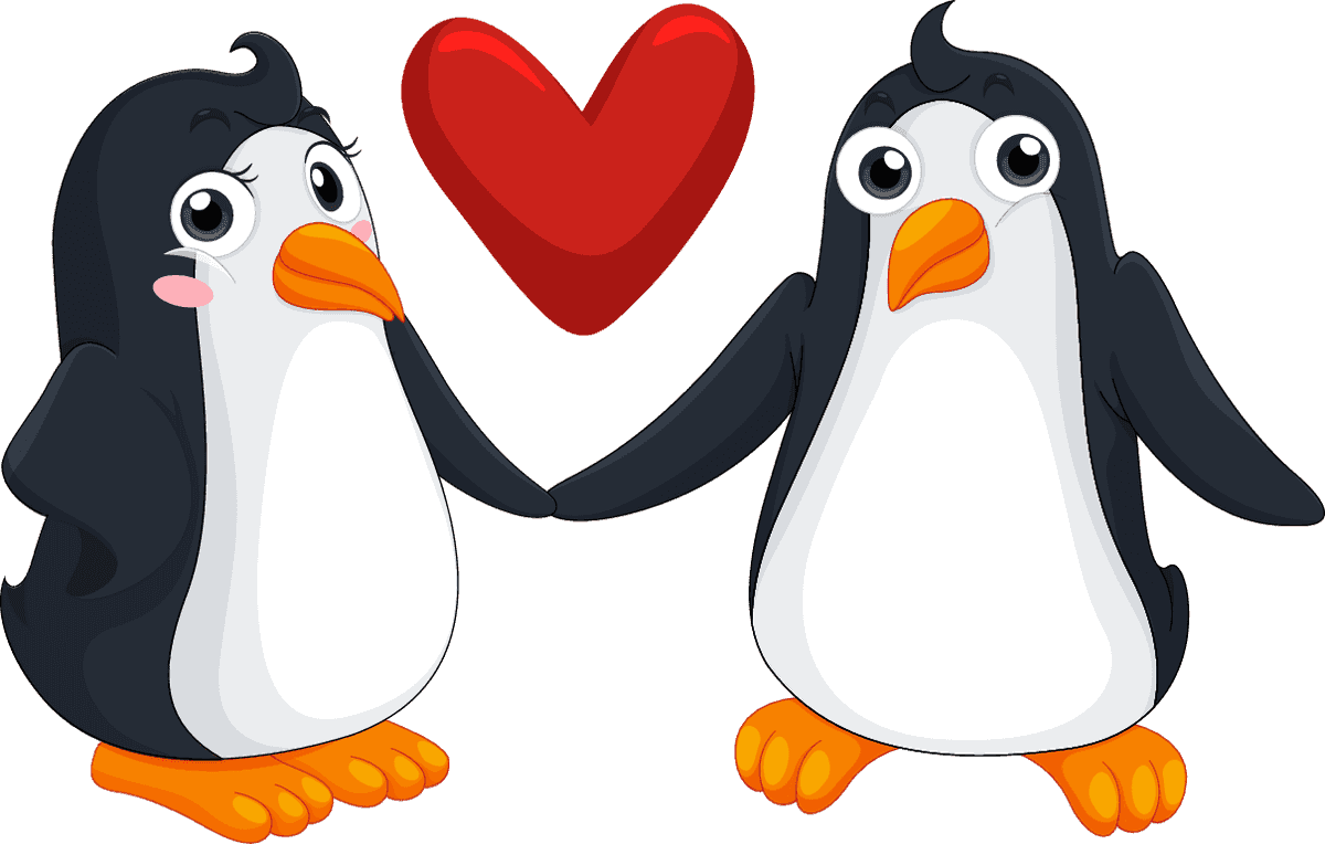 cute penguins different poses illustration celebrating love and friendship in charming style