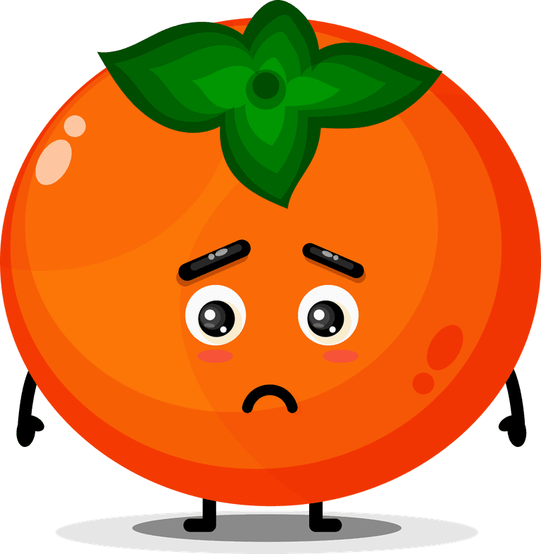 cute persimmon mascot with cartoon style