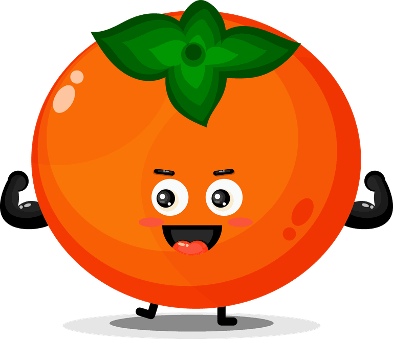 cute persimmon mascot with cartoon style