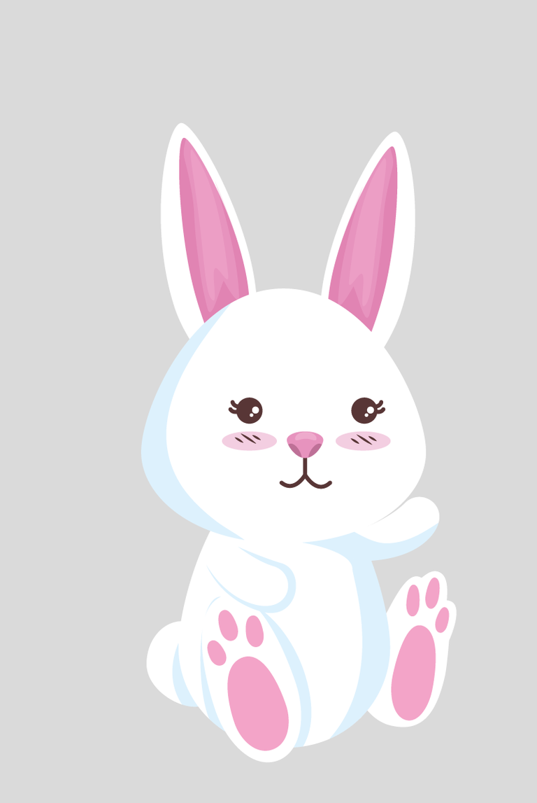 cute rabbit wild animal with rosy cheeks perfect for children’s illustrations and playful designs