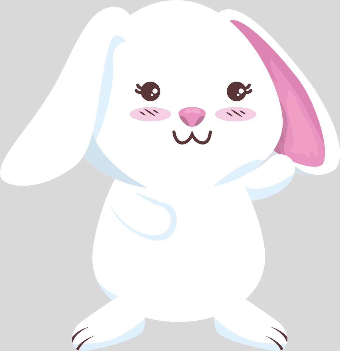 cute rabbit wild animal character for children's storybooks and playful themes