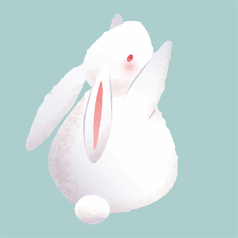 cute rabbits isolated on light blue