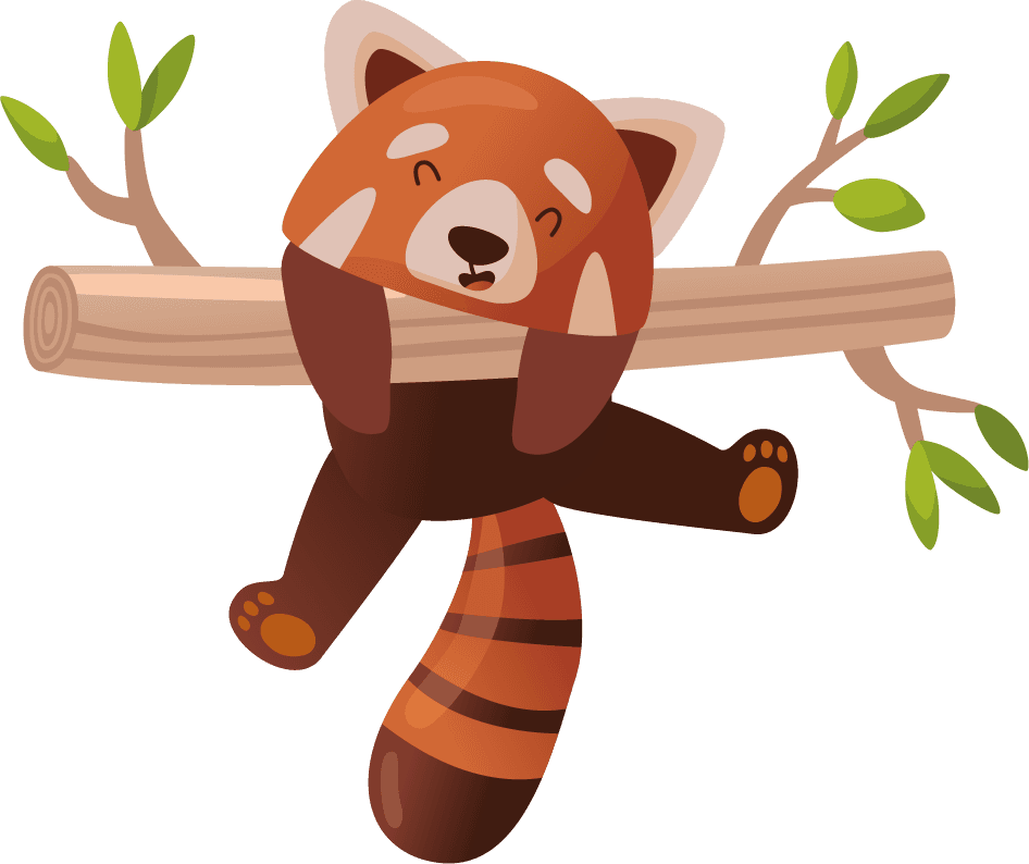 cute red panda cartoon set