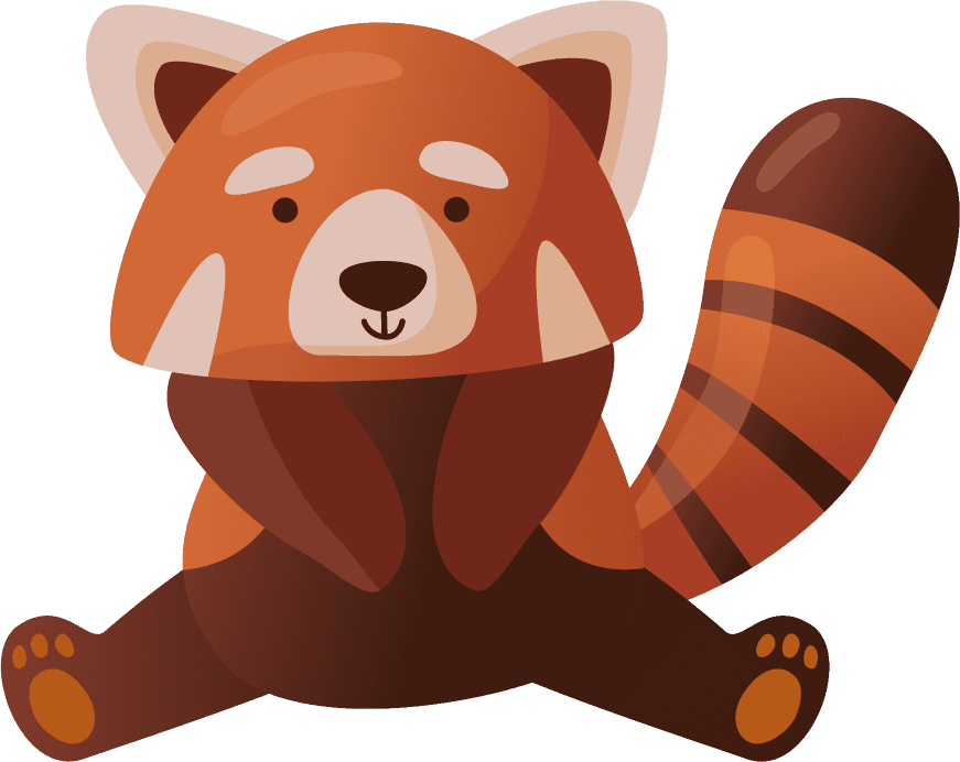 cute red panda cartoon set for playful children's projects and digital content