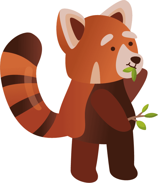 cute red panda cartoon set perfect for children’s books and playful designs