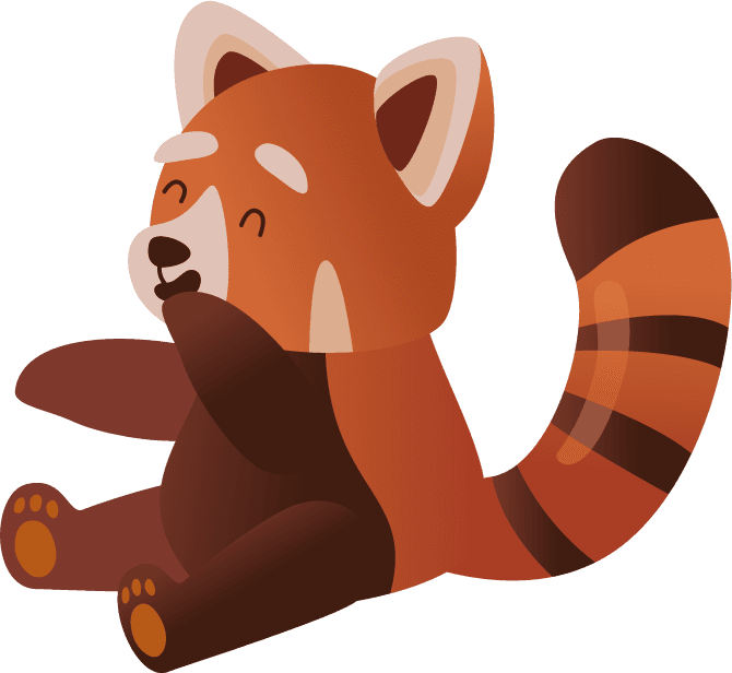cute red panda cartoon set
