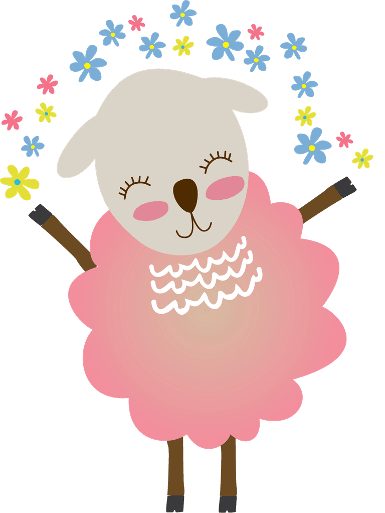 cute sheep funny cute sheep celebrating with colorful flowers in a joyful scene