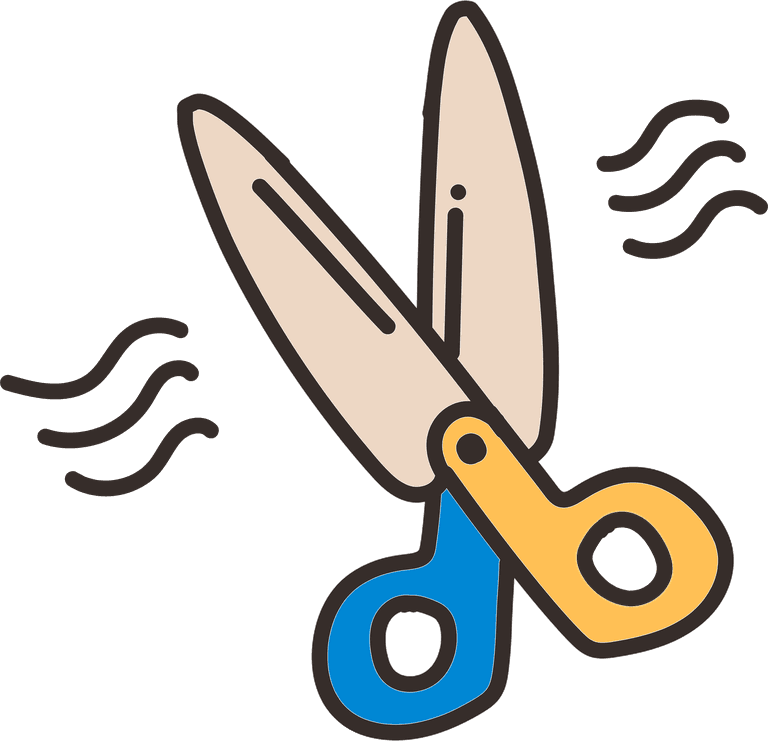 cute social distancing quarantine icon featuring playful scissors for creative projects